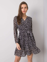 Czarna sukienka z falbaną Eunika OCH BELLA