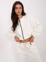 Ecru rozpinana bluza z bufiastymi rękawami