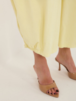 Jasnożółte damskie spodnie alladynki z sztruksu