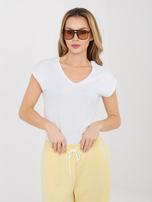 Bały damski t-shirt z domieszką modalu SUBLEVEL 