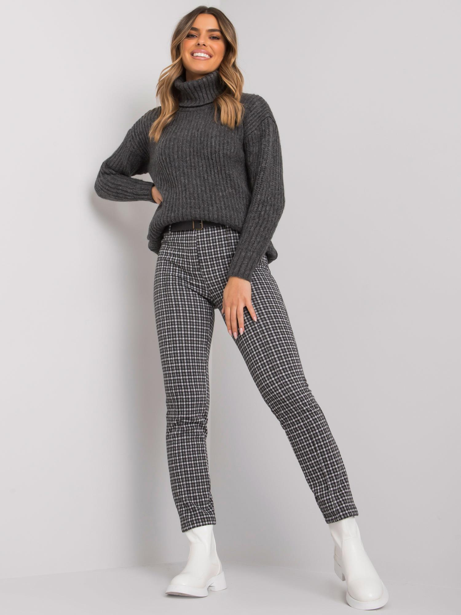 Schwarz-graue Hose mit Gürtel Lantana.