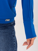 Kobaltowa damska bluzka o kroju nietoperza