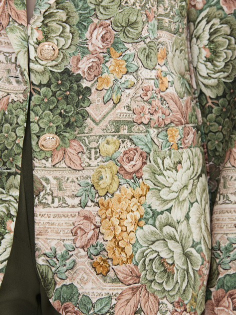 Zielona elegancka marynarka z printem