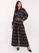 Granatowe spodnie palazzo od kompletu 