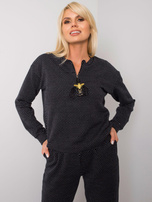 Czarny dwuczęściowy komplet dzianinowy Neya