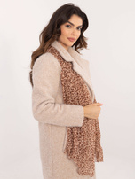 Hurtownia Camelowo-jasnobrązowa chusta z printem