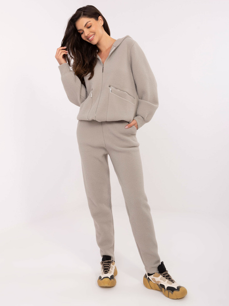 Szary damski komplet alpaka ze spodniami