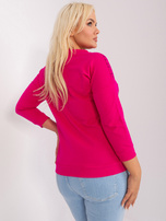 Hurt Fuksjowa damska bluzka plus size z troczkami