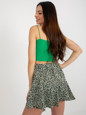 Hurt Czarno-beżowe damskie spódnico-szorty z paskiem