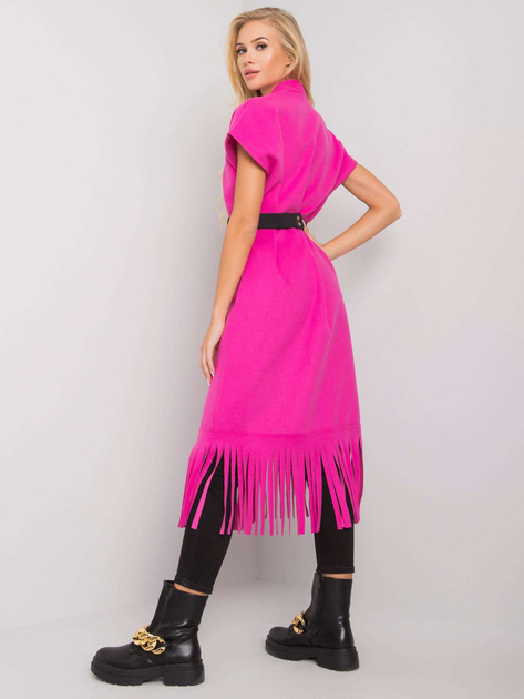 Różowa narzutka z frędzlami Forla