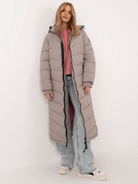 Hurt Ciemnobeżowa puchowa kurtka zimowa SUBLEVEL 