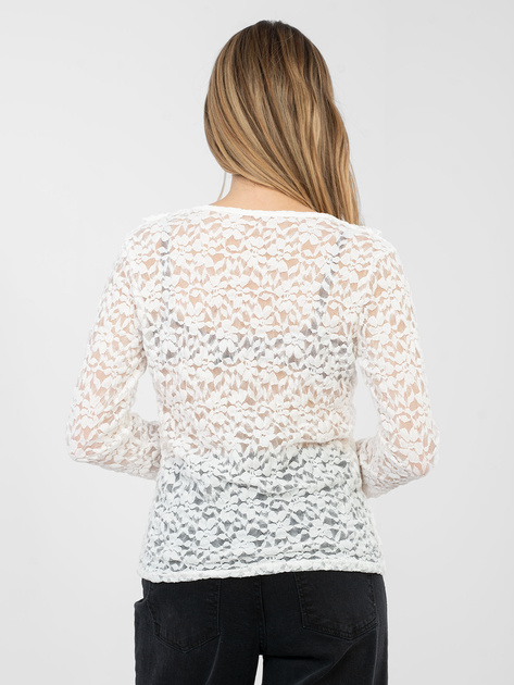 Ecru dopasowana bluzka z koronki RUE PARIS
