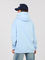 Pastelowa niebieska bluza oversize z naszywką RUE PARIS