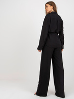 Hurtownia Czarna damska koszula oversize z kołnierzem