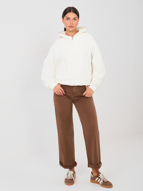 Ecru rozpinana bluza z kieszeniami NATURAL SIDE