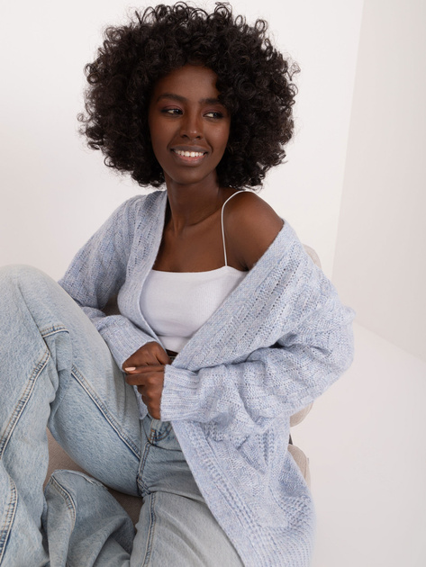 Hurt Jasnoniebieski damski kardigan z kieszeniami MAYFLIES