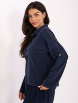 Ciemnoniebieska sztruksowa koszula od kompletu