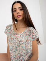 Hurt Biała bluzka w kwiaty z krótkim rękawem SUBLEVEL