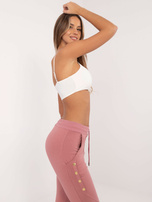 Hurt Brudnoróżowe dresowe spodnie z wiązaniem