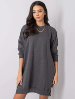 Dunkelgraues Melange-Kleid Emille.