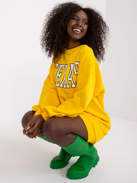 Żółta dresowa bluza z printem Poppy