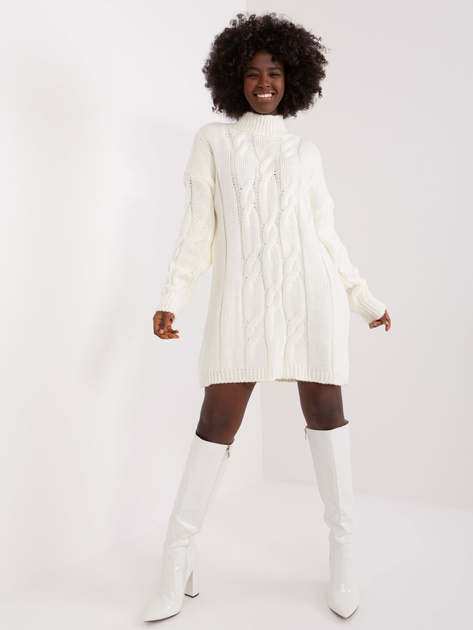 Hurt Ecru dzianinowa sukienka z domieszką wełny RUE PARIS