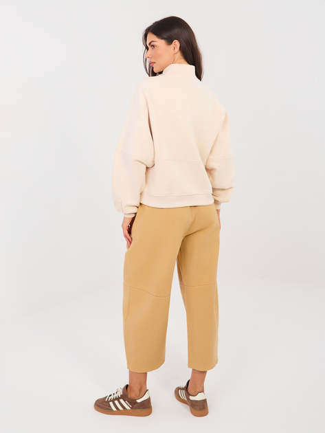 Camelowe damskie jeansy wide leg RUE PARIS