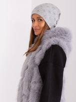 Hurt gray beanie hat with cashmere blend.