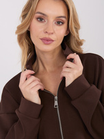 Ciemnobrązowa rozpinana bluza baloon z suwakiem