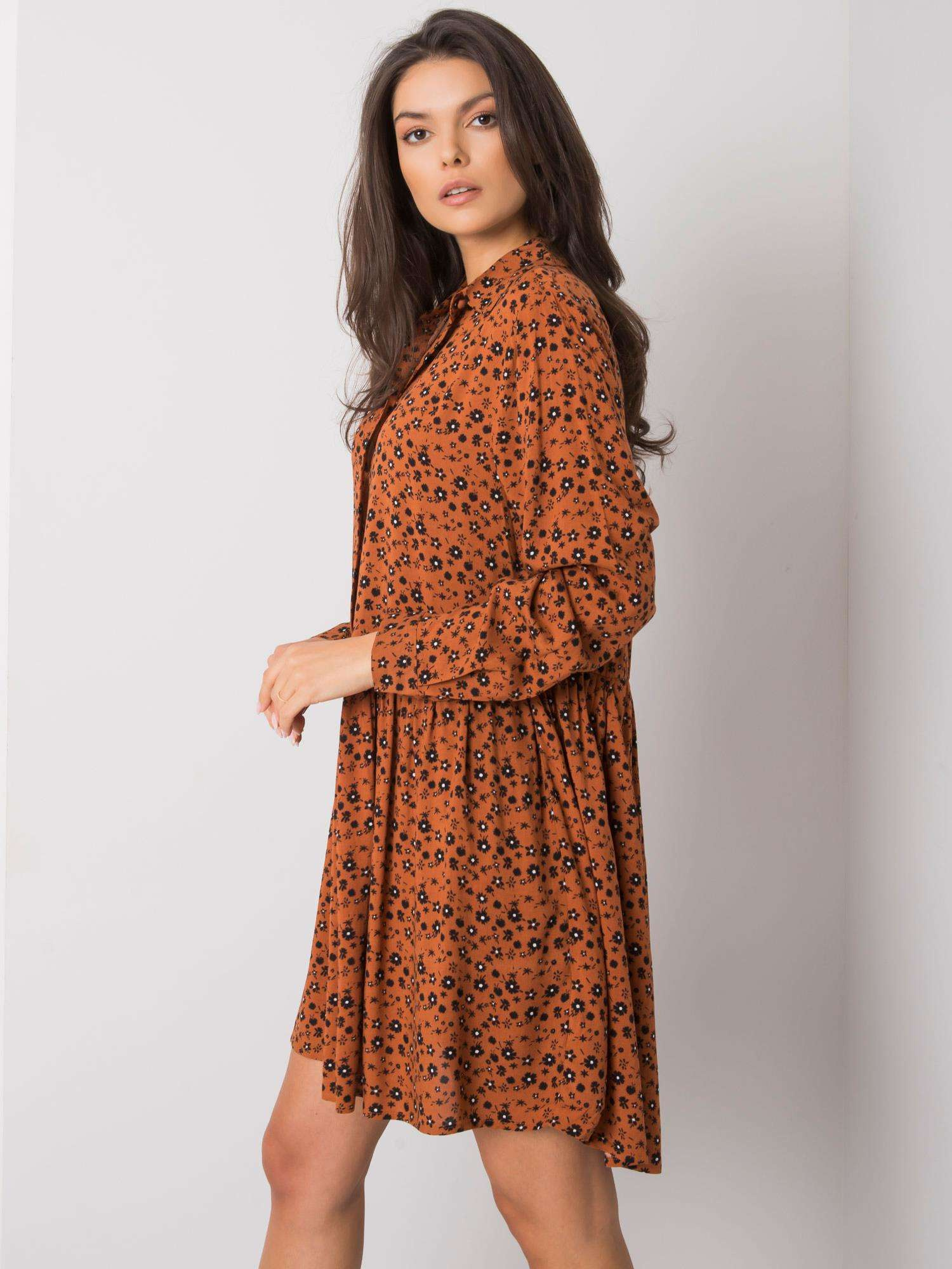 Braunes Kleid mit Prints Rima FRESH MADE.