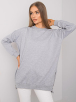 Szara melanżowa długa dresowa bluza basic oversize Rhiannon