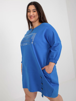 Hurt Ciemnoniebieska asymetryczna sukienka plus size