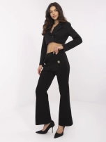 Czarne dresowe spodnie dzwony z wiskozą 