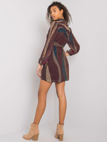 Brązowa sukienka damska z printami Brooks