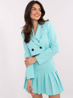 Hurt Miętowa krótka marynarka z dwurzędowym zapięciem