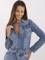 Niebieska jeansowa kurtka z kieszeniami 