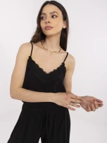 Czarny damski top z koronką FRESH MADE