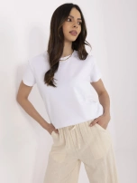 Biały t-shirt o klasycznym kroju BASIC FEEL GOOD