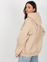 Hurt Beżowa damska bluza z kapturem i napisem Debby