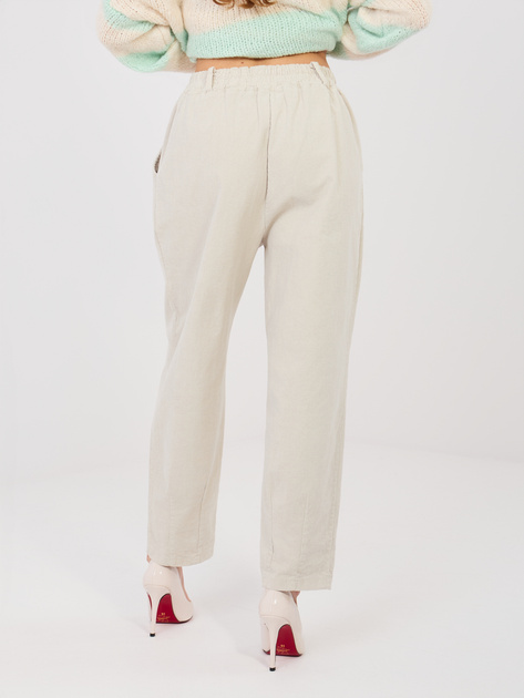 Jasnobeżowe spodnie marchewki z sztruksu