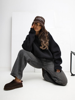 Czarna dresowa bluza basic bez kaptura RUE PARIS 