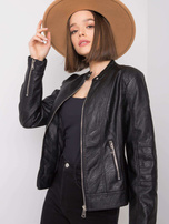 Czarna kurtka ze skóry ekologicznej Eulalie