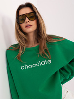 Dunkelgrüne Oversize-Sweatshirt ohne Kapuze RUE PARIS.