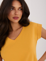 Jasnopomarańczowy t-shirt basic Atlanta RUE PARIS 