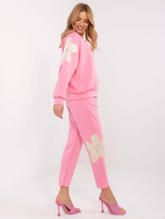 Hurt Różowy dwuczęściowy komplet z cekinami