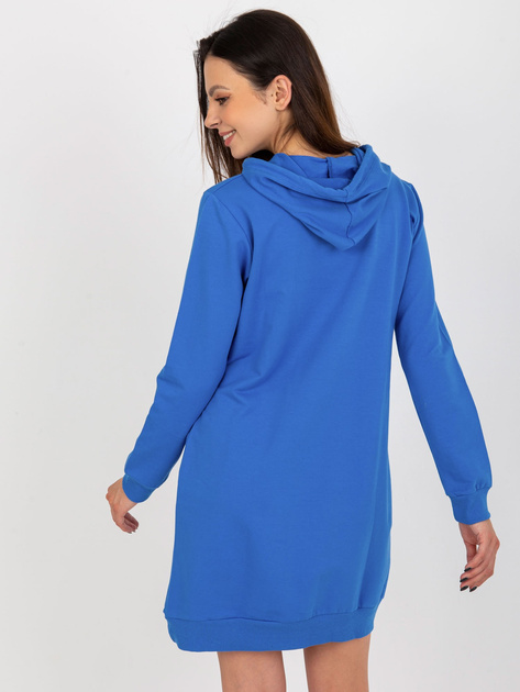 Hurt Ciemnoniebieska dresowa sukienka basic z kapturem