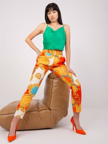 Hurt Pomarańczowo-ciemnożółte spodnie cygaretki