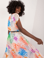 Hurt Jasnobeżowa damska sukienka z printami