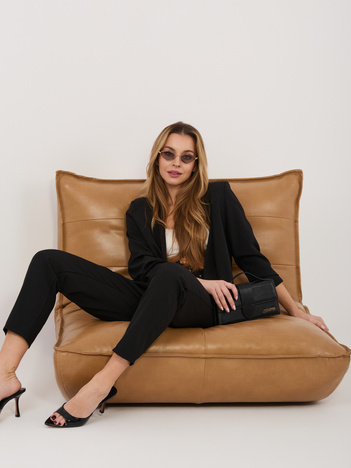 Czarny dwuczęściowy garnitur z marynarką RUE PARIS