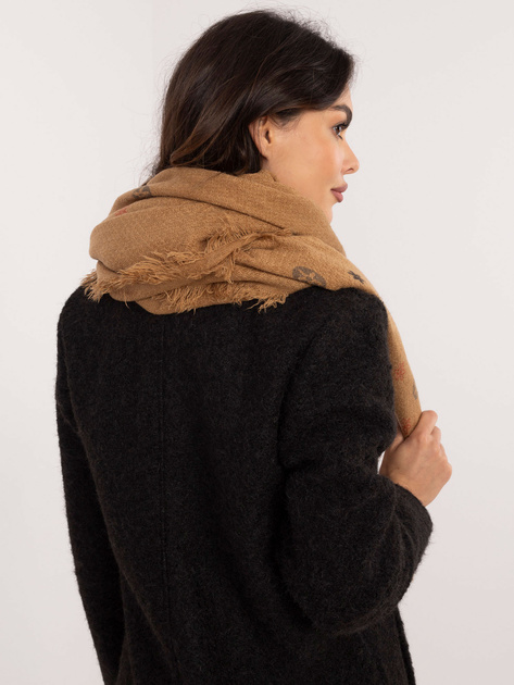 Hurtownia Camelowy damski szal z frędzlami